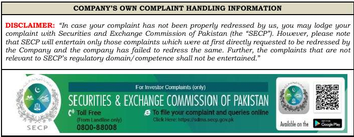 SECP Disclaimer
